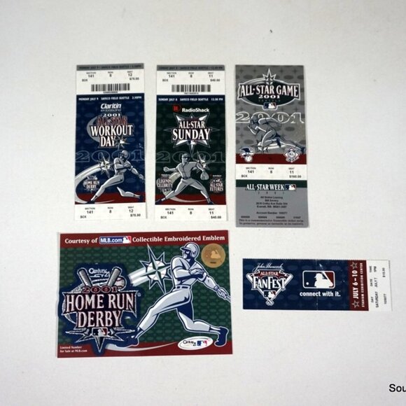 2001 SEATTLE MLB ALL STAR GAME HOME RUN DERBY MLB BASEBALL TICKET STUBS ALL WEEK - Picture 1 of 7